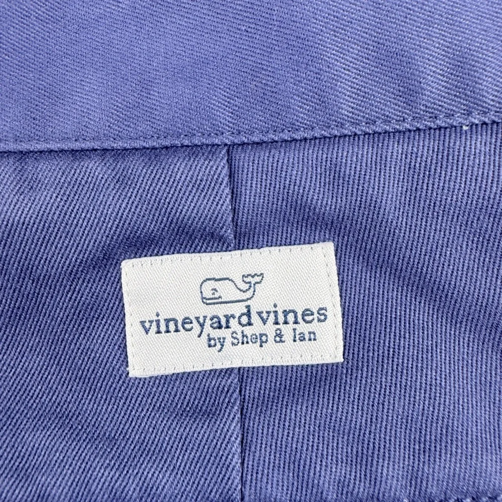 Vineyard Vines Boys Shark Embroidered Chino Shorts Size 18 Blue Cotton Preppy